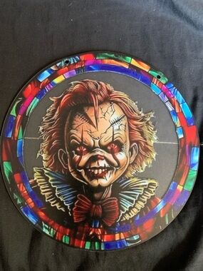 Chucky Pennywise Stained Glass Style Wall Art Horror Decor Child’s Play Plaque